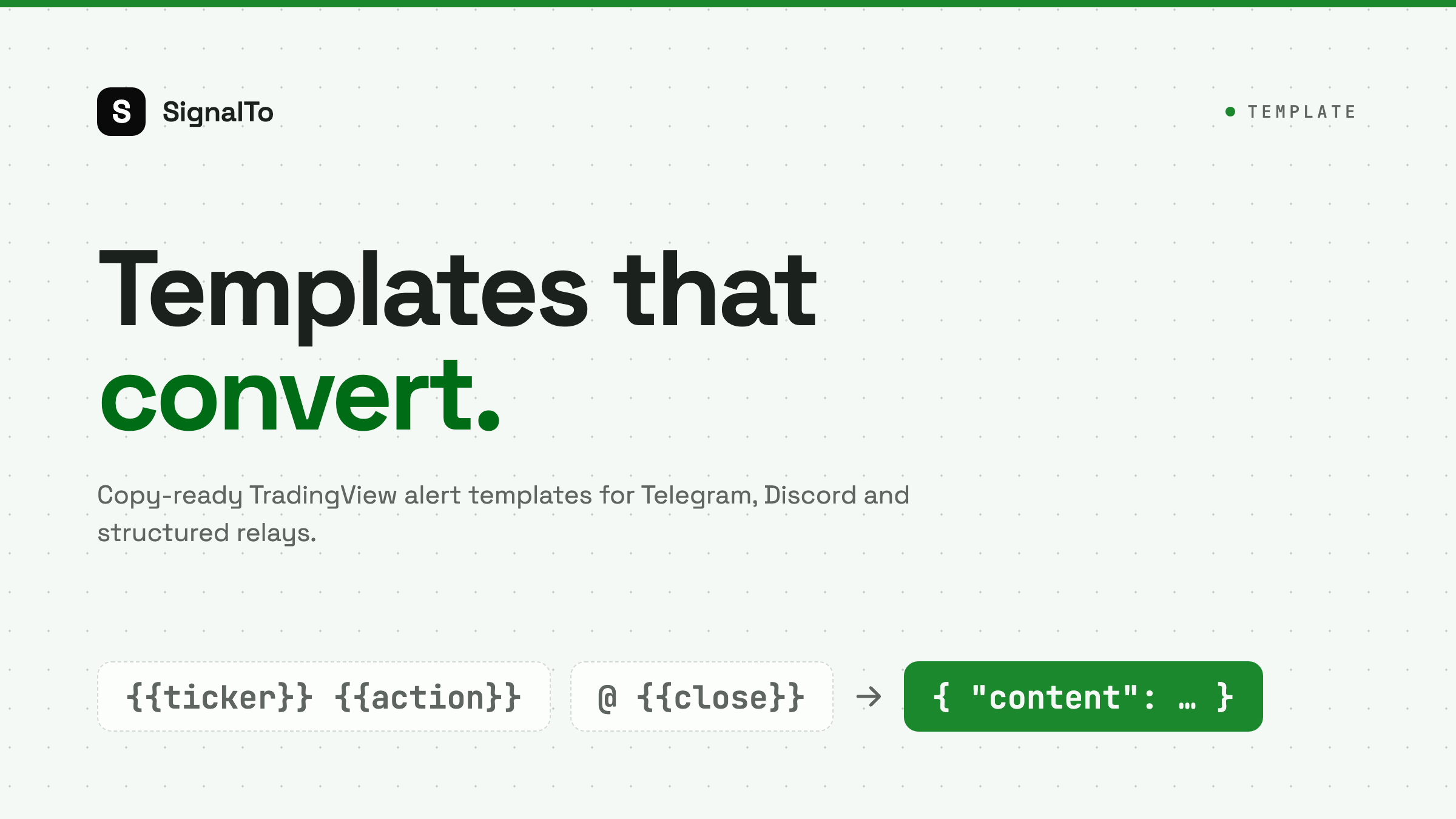 TradingView Alert Message Templates for Crypto Signals
